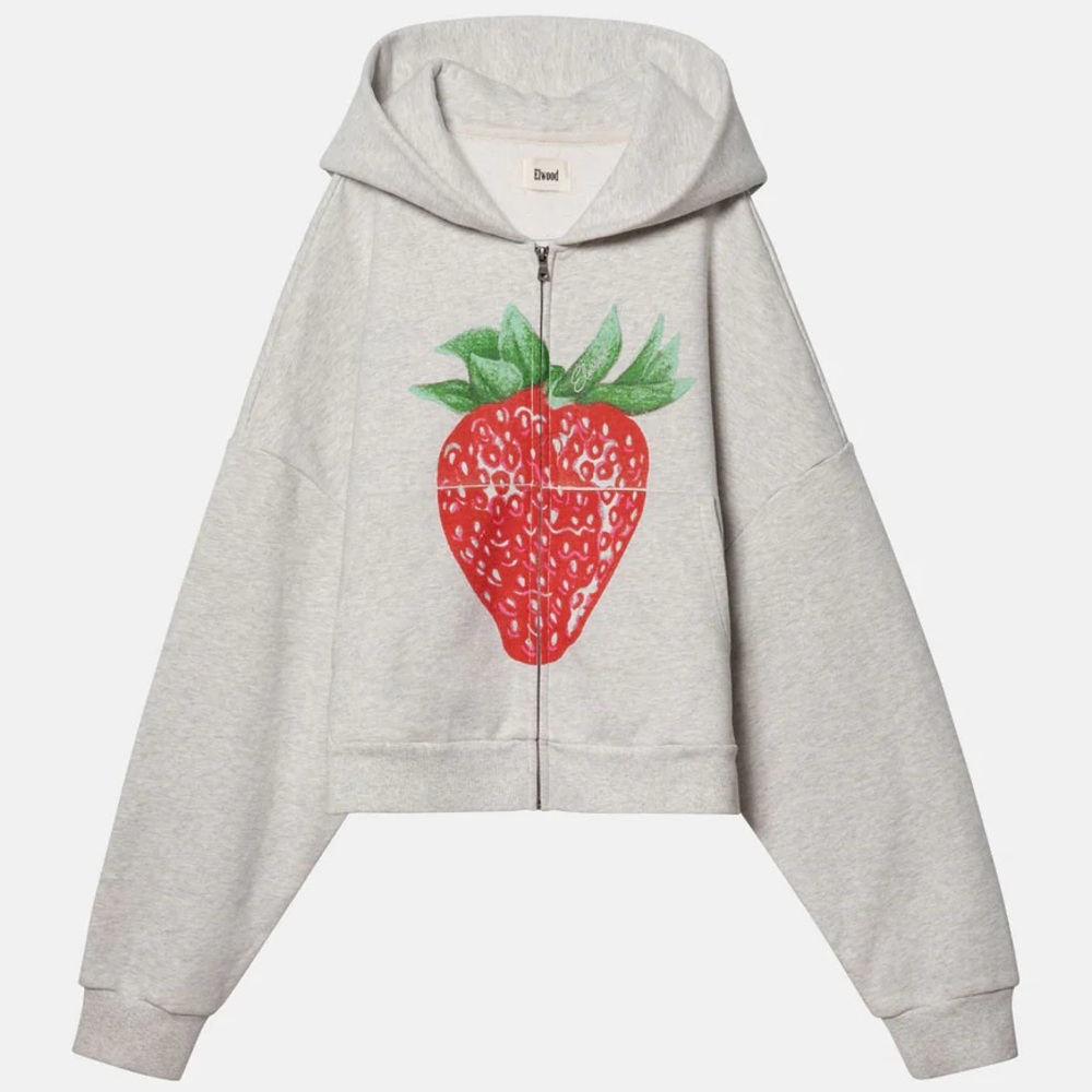 Elwood | Strawberry Zip Rectangle Hoodie